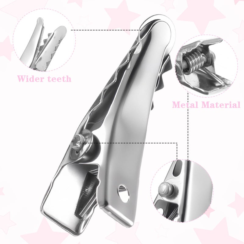 Josojoou 160Pcs Small Metal Alligator Hair Clips 0.94Inch Sliver Mini Alligator Clip Flat Hair Bow Clips for Sectioning Hairs Styling And Sectioning Hairdressing DIY Crafts - Image 3